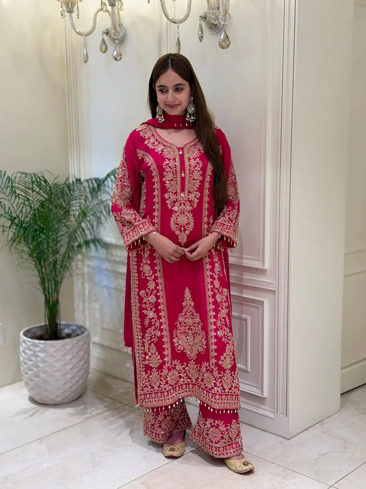 SRK 5365 Red Faux Georgette Salwar Suit erfect for Wedding, Party, Mehendi, Pongal, Reception – . Available at ₹2449 only. Delivery 4-6 Working Days | Casual Suits, Jump Suits, Creative suits, Designer Suits, Palazzo Suits, Party Wear Suits, Patiala Suits, Salwar suit, Straight Suits