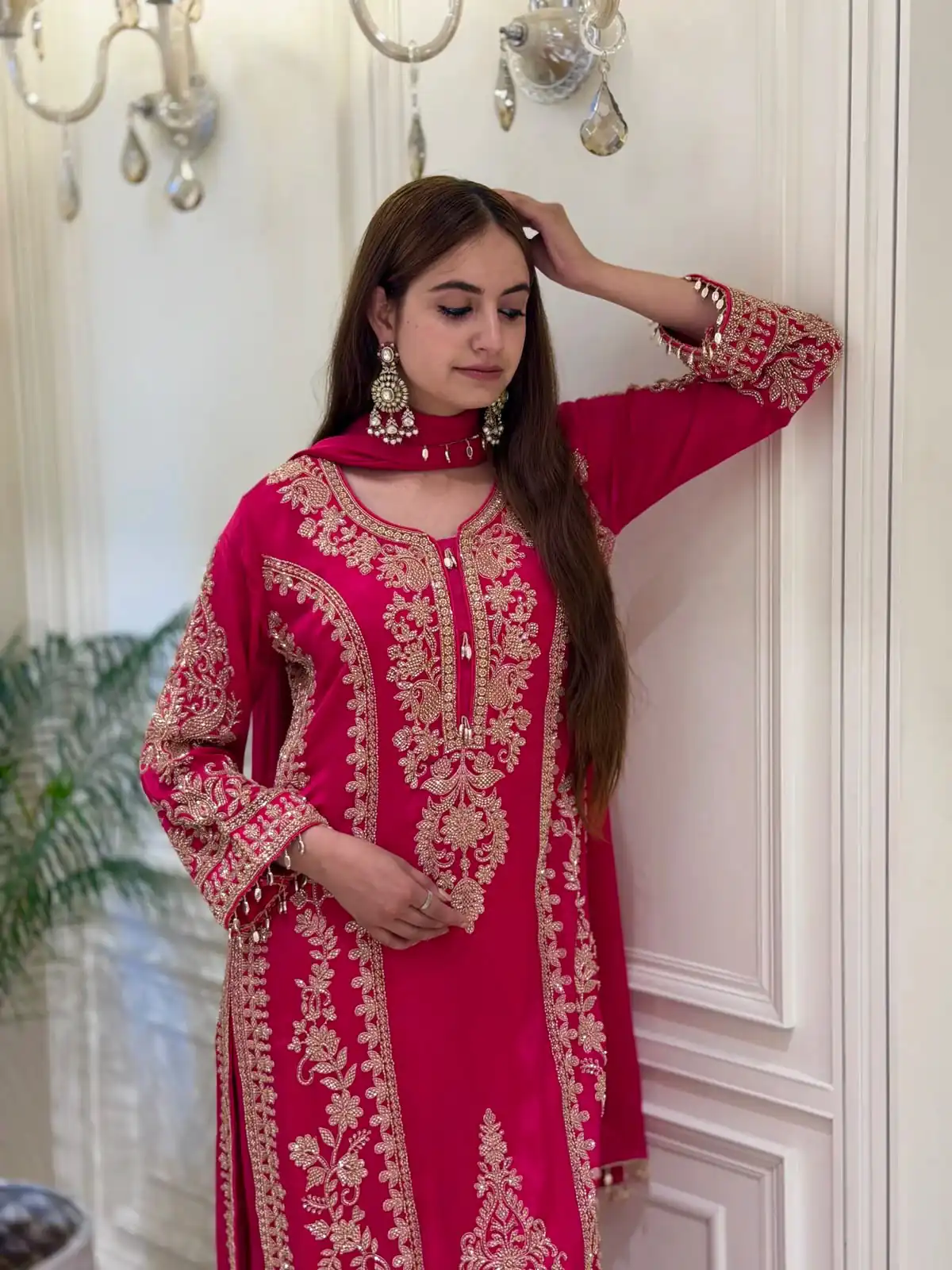 SRK 5365 Red Faux Georgette Salwar Suit erfect for Wedding, Party, Mehendi, Pongal, Reception – . Available at ₹2449 only. Delivery 4-6 Working Days | Casual Suits, Jump Suits, Creative suits, Designer Suits, Palazzo Suits, Party Wear Suits, Patiala Suits, Salwar suit, Straight Suits