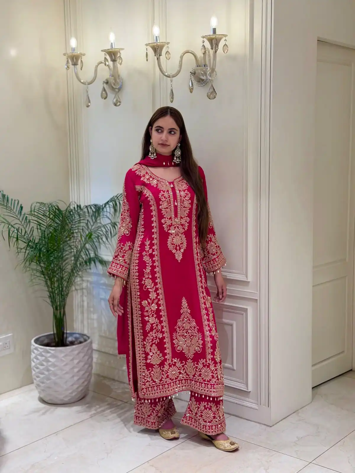 SRK 5365 Red Faux Georgette Salwar Suit erfect for Wedding, Party, Mehendi, Pongal, Reception – . Available at ₹2449 only. Delivery 4-6 Working Days | Casual Suits, Jump Suits, Creative suits, Designer Suits, Palazzo Suits, Party Wear Suits, Patiala Suits, Salwar suit, Straight Suits