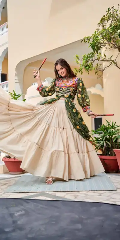 Ram 131 Green in Pure Cotton Mirror Work & Gamthi Work Lehenga Choli . Exclusive Offer ₹2949. Delivery 4-6 Working Days. Shop now. | Bollywood Lehenga, Creative Lehenga, Designer Lehenga, Embroidered Lehenga, Lehenga, Party Wear Lehenga