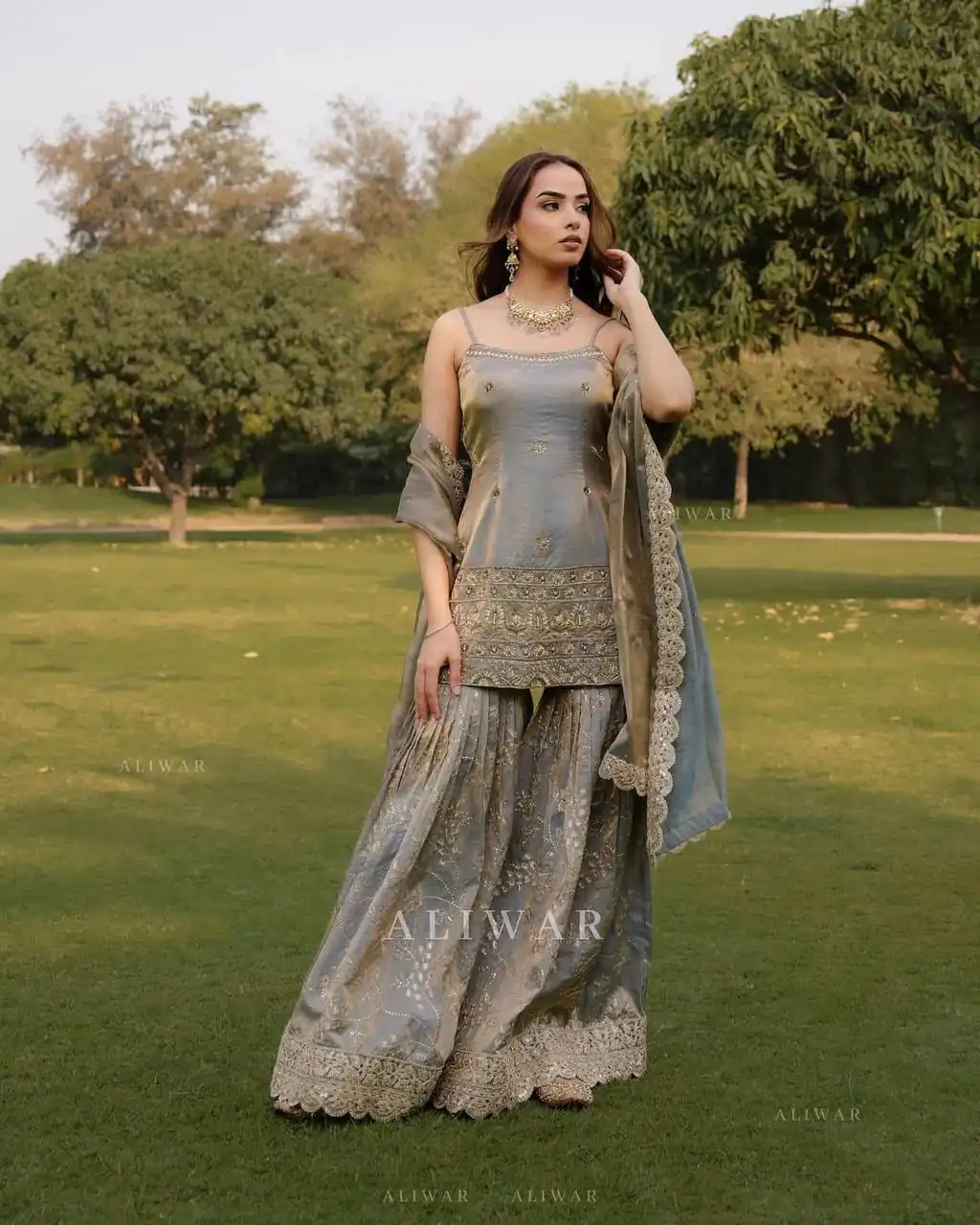 ST 227 Grey in Color Organza Silk Embroidery Work Salwar Suit . Festive Deal ₹2399. Delivery 4-6 Working Days. Online Shop now. | Casual Suits, Jump Suits, Creative suits, Designer Suits, Palazzo Suits, Party Wear Suits, Patiala Suits, Salwar suit, Straight Suits