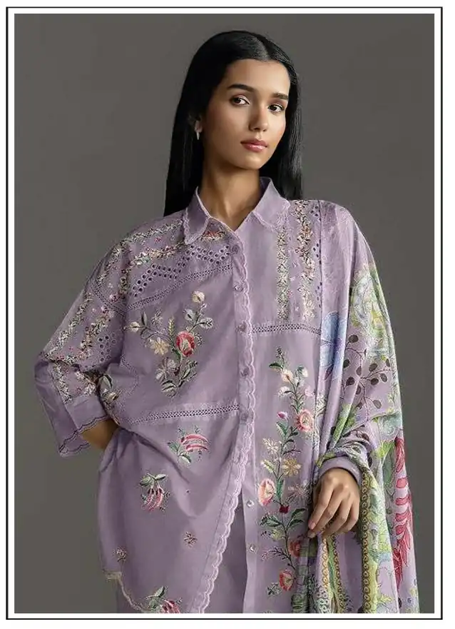 FC 1228 Lavender Cambric Cotton Salwar Suit with Digital Print & Embroidery Work. Festive Deal ₹2499. Delivery 4-6 Working Days. Shop now. | Casual Suits, Jump Suits, Creative suits, Designer Suits, Palazzo Suits, Party Wear Suits, Patiala Suits, Salwar suit, Straight Suits