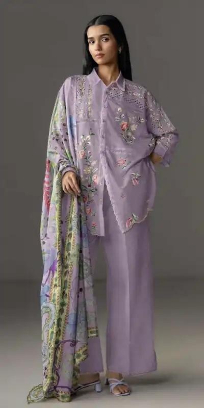 FC 1228 Lavender Cambric Cotton Salwar Suit with Digital Print & Embroidery Work. Festive Deal ₹2499. Delivery 4-6 Working Days. Shop now. | Casual Suits, Jump Suits, Creative suits, Designer Suits, Palazzo Suits, Party Wear Suits, Patiala Suits, Salwar suit, Straight Suits