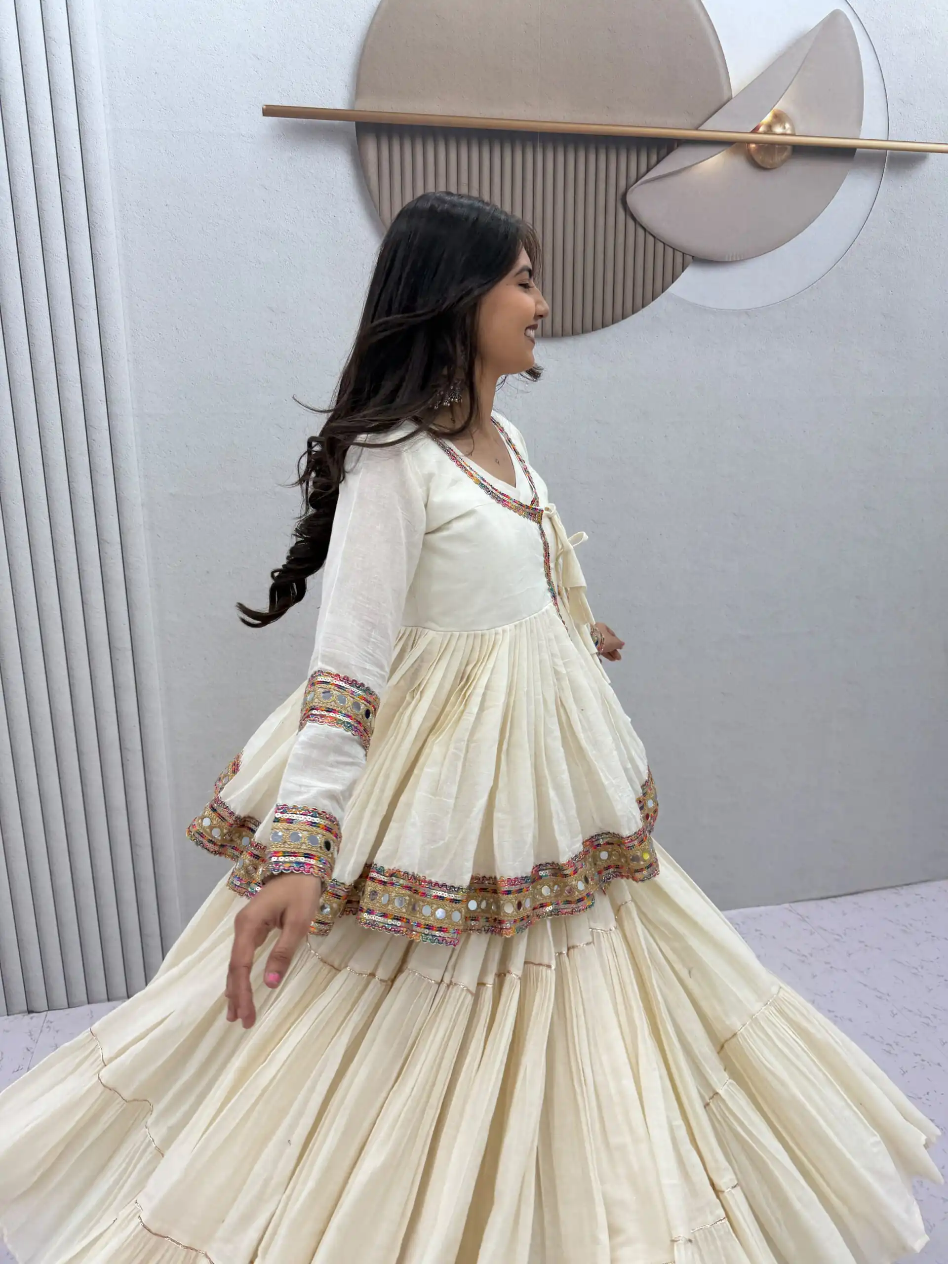 PC 596 Off White in Pure Cotton Mirror Work & Gamthi Work Lehenga Choli . Exclusive Offer ₹2999. Delivery 4-6 Working Days. Shop now. | Bollywood Lehenga, Creative Lehenga, Designer Lehenga, Embroidered Lehenga, Lehenga, Party Wear Lehenga