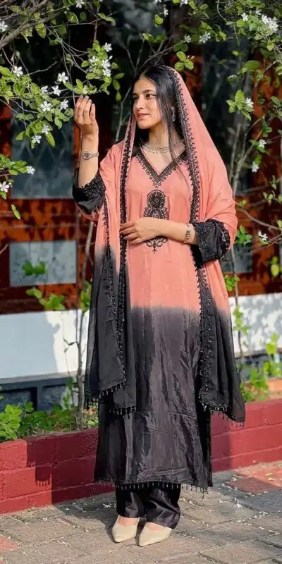 SR 1710 Peach French Crep Silk Salwar Suit Perfect for Wedding, Party, Engagement, Baisakhi, Pongal – . Special Price ₹2149. Delivery 4-6 Working Days | Casual Suits, Jump Suits, Creative suits, Designer Suits, Palazzo Suits, Party Wear Suits, Patiala Suits, Salwar suit, Straight Suits