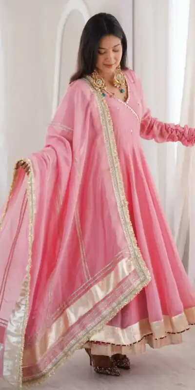 RTC 6048 Pink Tabby Organza Silk Gown with Hand Work & Mirror Work. Special Price ₹2549. Delivery 4-6 Working Days. Shop now. | Bollywood Gowns, Creative Gowns, Designer Gowns, Embroidered Gowns, Gowns, Party Wear Gowns