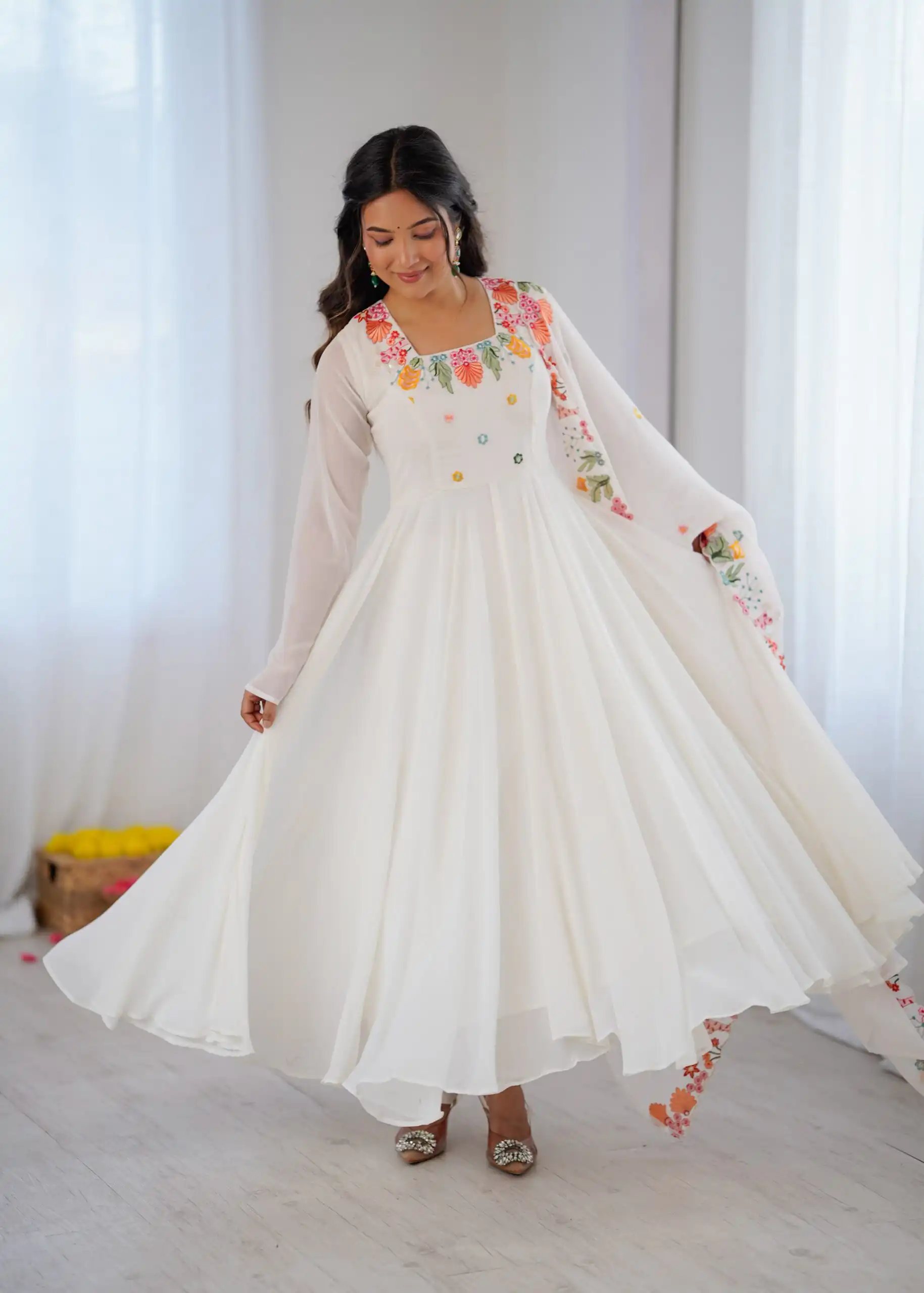 NSR 901 White Faux Georgette Salwar Suit with Lace Work & Embroidery Work. Introductory Price ₹2099. Delivery 4-6 Working Days. Shop now. | Casual Suits, Jump Suits, Creative suits, Designer Suits, Palazzo Suits, Party Wear Suits, Patiala Suits, Salwar suit, Straight Suits