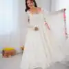 NSR 901 White Faux Georgette Salwar Suit with Lace Work & Embroidery Work. Introductory Price ₹2099. Delivery 4-6 Working Days. Shop now. | Casual Suits, Jump Suits, Creative suits, Designer Suits, Palazzo Suits, Party Wear Suits, Patiala Suits, Salwar suit, Straight Suits