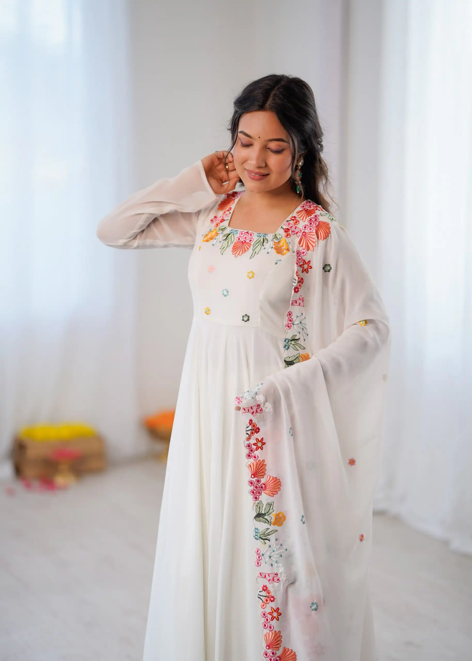 NSR 901 White Faux Georgette Salwar Suit with Lace Work & Embroidery Work. Introductory Price ₹2099. Delivery 4-6 Working Days. Shop now. | Casual Suits, Jump Suits, Creative suits, Designer Suits, Palazzo Suits, Party Wear Suits, Patiala Suits, Salwar suit, Straight Suits