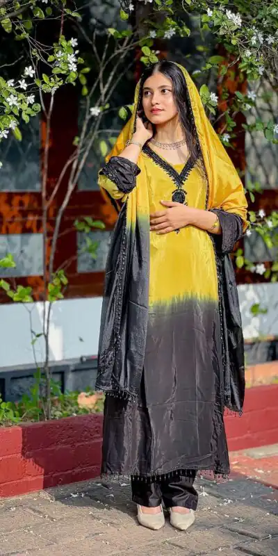 SR 1710 Yellow French Crep Silk Salwar Suit Perfect for Wedding, Party, Engagement, Baisakhi, Pongal – . Special Price ₹2149. Delivery 4-6 Working Days | Casual Suits, Jump Suits, Creative suits, Designer Suits, Palazzo Suits, Party Wear Suits, Patiala Suits, Salwar suit, Straight Suits