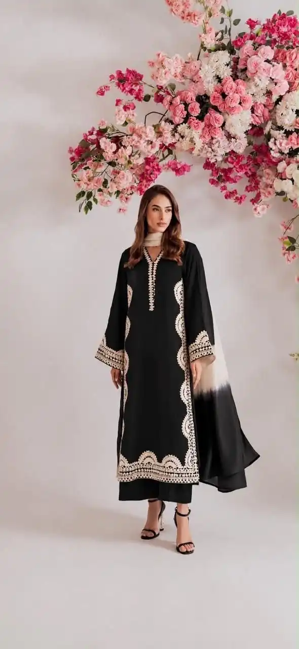 RTC 6060 Black in Biscuit Slab. Thread Embroidery & Embroidery Work Salwar Suit Special Price ₹2399. Delivery 4-6 Working Days. Shop now. | Casual Suits, Jump Suits, Creative suits, Designer Suits, Palazzo Suits, Party Wear Suits, Patiala Suits, Salwar suit, Straight Suits