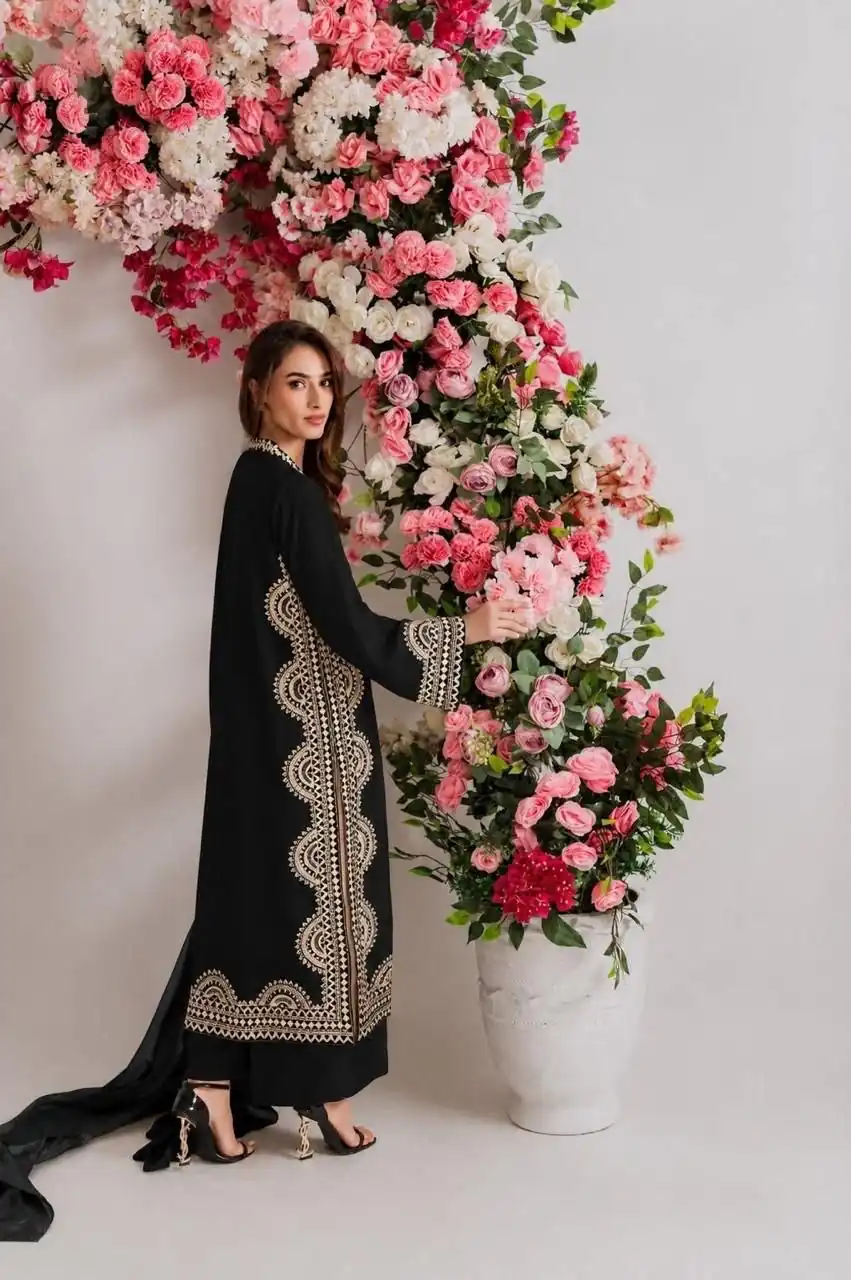 RTC 6060 Black in Biscuit Slab. Thread Embroidery & Embroidery Work Salwar Suit Special Price ₹2399. Delivery 4-6 Working Days. Shop now. | Casual Suits, Jump Suits, Creative suits, Designer Suits, Palazzo Suits, Party Wear Suits, Patiala Suits, Salwar suit, Straight Suits
