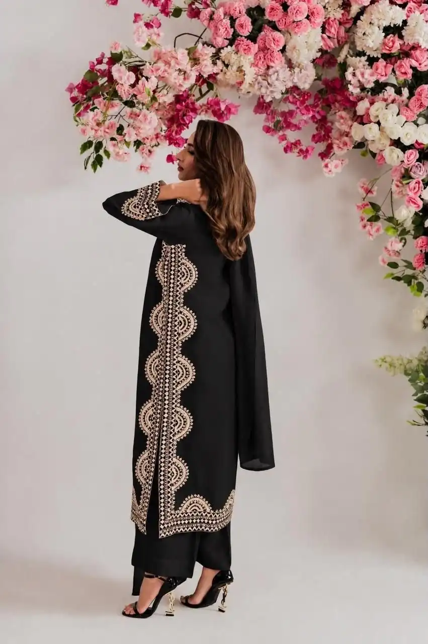 RTC 6060 Black in Biscuit Slab. Thread Embroidery & Embroidery Work Salwar Suit Special Price ₹2399. Delivery 4-6 Working Days. Shop now. | Casual Suits, Jump Suits, Creative suits, Designer Suits, Palazzo Suits, Party Wear Suits, Patiala Suits, Salwar suit, Straight Suits