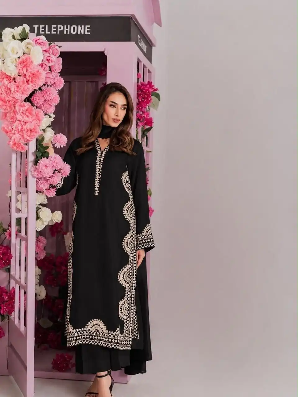 RTC 6060 Black in Biscuit Slab. Thread Embroidery & Embroidery Work Salwar Suit Special Price ₹2399. Delivery 4-6 Working Days. Shop now. | Casual Suits, Jump Suits, Creative suits, Designer Suits, Palazzo Suits, Party Wear Suits, Patiala Suits, Salwar suit, Straight Suits