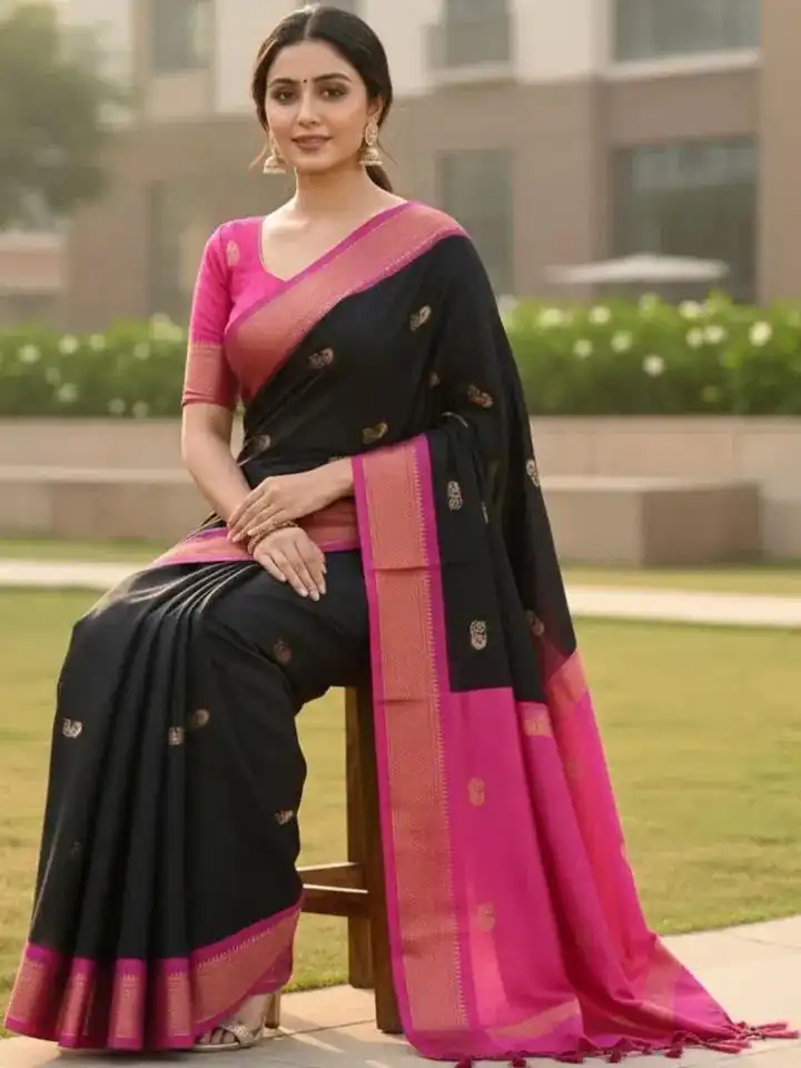 KP 7009 Black Soft Lichi Silk Saree with Lace Work & Lace Border. Introductory Price ₹1649. Delivery 4-6 Working Days. Shop now. | Creative Sarees, Bollywood Sarees, Designer Sarees, Embroidered Sarees, Ethnic Saree, Modern Digital sarees, Party Wear Sarees, Sarees