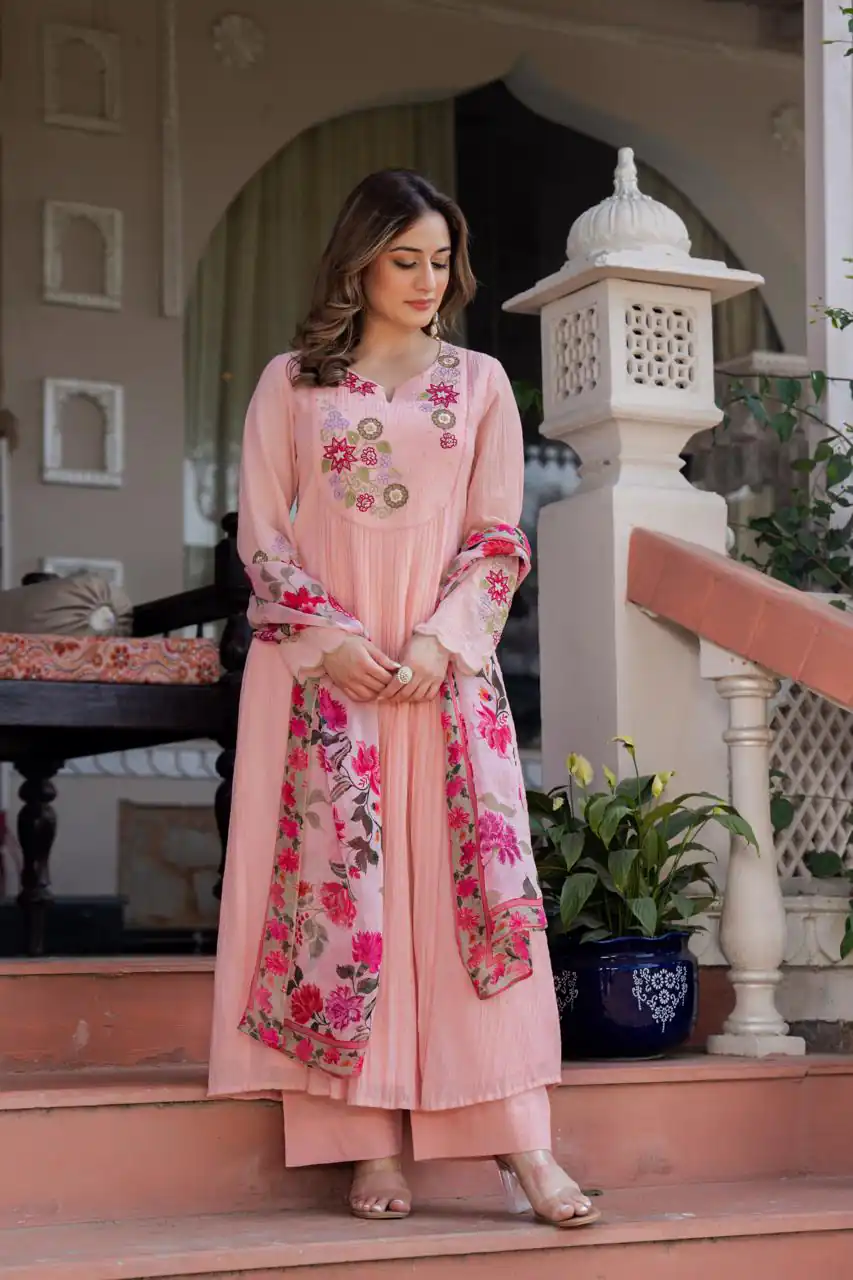 DIVA 166 Peach Mal Chanderi Salwar Suit Perfect for Wedding, Party, Baisakhi, Housewarming, Sangeet – Introductory Price ₹2249. Delivery 4-6 Working D | Casual Suits, Jump Suits, Creative suits, Designer Suits, Palazzo Suits, Party Wear Suits, Patiala Suits, Salwar suit, Straight Suits