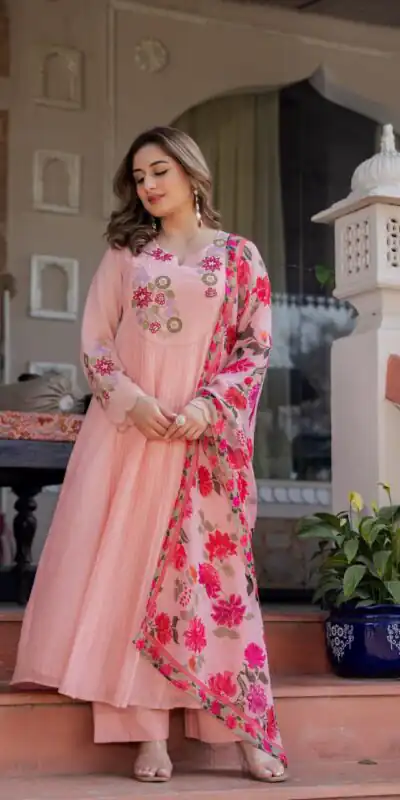 DIVA 166 Peach Mal Chanderi Salwar Suit Perfect for Wedding, Party, Baisakhi, Housewarming, Sangeet – Introductory Price ₹2249. Delivery 4-6 Working D | Casual Suits, Jump Suits, Creative suits, Designer Suits, Palazzo Suits, Party Wear Suits, Patiala Suits, Salwar suit, Straight Suits