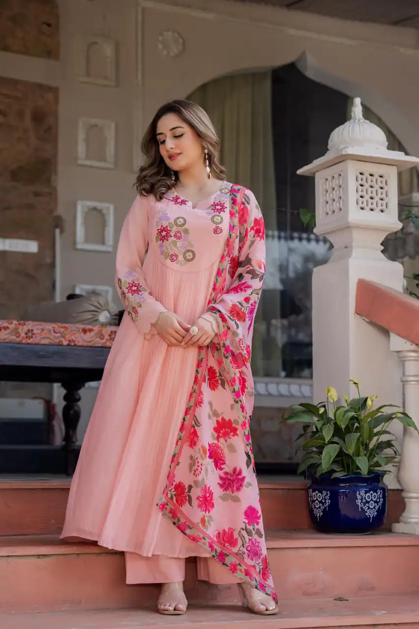 DIVA 166 Peach Mal Chanderi Salwar Suit Perfect for Wedding, Party, Baisakhi, Housewarming, Sangeet – Introductory Price ₹2249. Delivery 4-6 Working D | Casual Suits, Jump Suits, Creative suits, Designer Suits, Palazzo Suits, Party Wear Suits, Patiala Suits, Salwar suit, Straight Suits