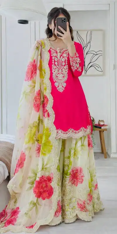 ZC 8011 Pink Chinon Silk Salwar Suit with Embroidery Work & Sequins Work. Get it for ₹2399. Delivery 4-6 Working Days. Shop now. | Casual Suits, Jump Suits, Creative suits, Designer Suits, Palazzo Suits, Party Wear Suits, Patiala Suits, Salwar suit, Straight Suits