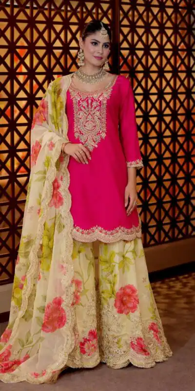 ZC 8011 Pink Chinon Silk Salwar Suit with Embroidery Work & Sequins Work. Get it for ₹2399. Delivery 4-6 Working Days. Shop now. | Casual Suits, Jump Suits, Creative suits, Designer Suits, Palazzo Suits, Party Wear Suits, Patiala Suits, Salwar suit, Straight Suits