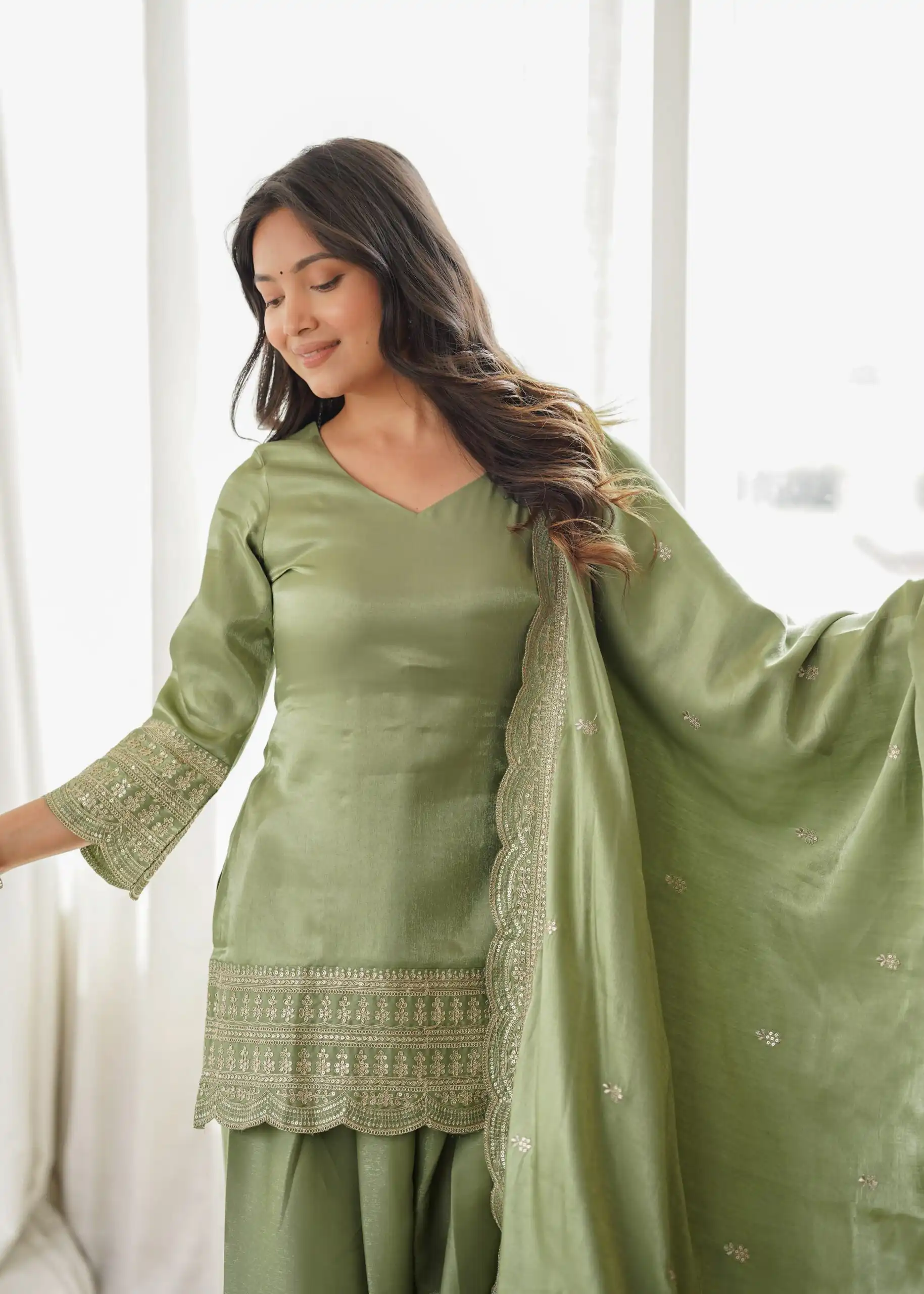 KB 304 Pista in Glass Roman Silk. Sequins Work & Embroidery Work Salwar Suit Festive Deal ₹1999. Delivery 4-6 Working Days. Shop now. | Casual Suits, Jump Suits, Creative suits, Designer Suits, Palazzo Suits, Party Wear Suits, Patiala Suits, Salwar suit, Straight Suits