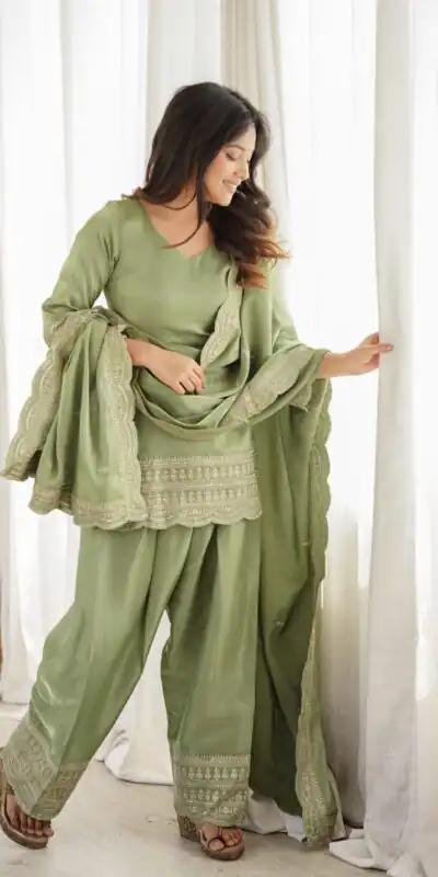 KB 304 Pista in Glass Roman Silk. Sequins Work & Embroidery Work Salwar Suit Festive Deal ₹1999. Delivery 4-6 Working Days. Shop now. | Casual Suits, Jump Suits, Creative suits, Designer Suits, Palazzo Suits, Party Wear Suits, Patiala Suits, Salwar suit, Straight Suits