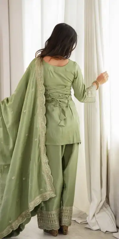 KB 304 Pista in Glass Roman Silk. Sequins Work & Embroidery Work Salwar Suit Festive Deal ₹1999. Delivery 4-6 Working Days. Shop now. | Casual Suits, Jump Suits, Creative suits, Designer Suits, Palazzo Suits, Party Wear Suits, Patiala Suits, Salwar suit, Straight Suits