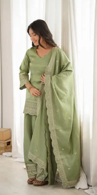 KB 304 Pista in Glass Roman Silk. Sequins Work & Embroidery Work Salwar Suit Festive Deal ₹1999. Delivery 4-6 Working Days. Shop now. | Casual Suits, Jump Suits, Creative suits, Designer Suits, Palazzo Suits, Party Wear Suits, Patiala Suits, Salwar suit, Straight Suits
