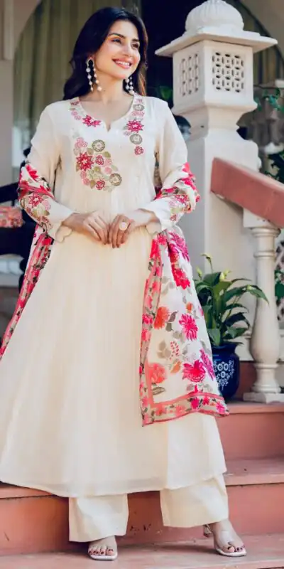 DIVA 166 White Mal Chanderi Salwar Suit Perfect for Wedding, Party, Baisakhi, Housewarming, Sangeet – Introductory Price ₹2249. Delivery 4-6 Working D | Casual Suits, Jump Suits, Creative suits, Designer Suits, Palazzo Suits, Party Wear Suits, Patiala Suits, Salwar suit, Straight Suits