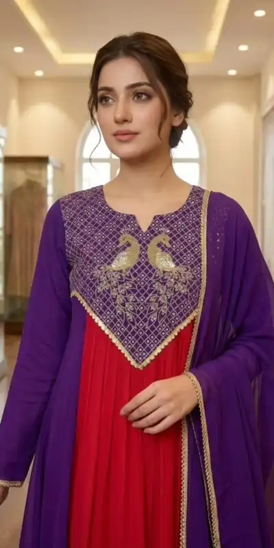 LG 2137 Purple Mul Chanderi Salwar Suit with Embroidery Work & Sequins Work. Festive Deal ₹2199. Delivery 4-6 Working Days. Shop nowp | Casual Suits, Jump Suits, Creative suits, Designer Suits, Palazzo Suits, Party Wear Suits, Patiala Suits, Salwar suit, Straight Suits