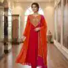 LG 2137 Red Mul Chanderi Salwar Suit with Embroidery Work & Sequins Work. Festive Deal ₹2199. Delivery 4-6 Working Days. Shop nowp | Casual Suits, Jump Suits, Creative suits, Designer Suits, Palazzo Suits, Party Wear Suits, Patiala Suits, Salwar suit, Straight Suits