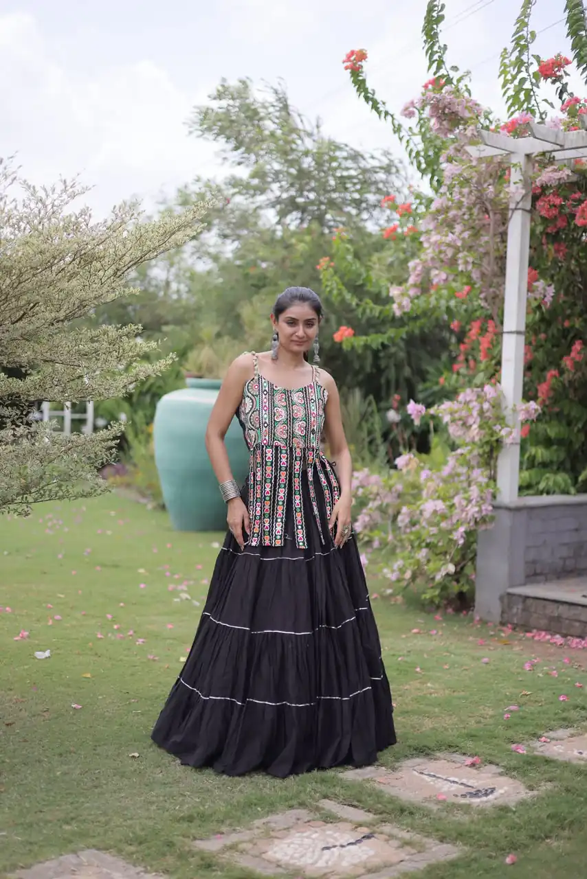 KA 5075 Black Kora Cotton Lehenga Choli erfect for Wedding, Party, Haldi, Traditional Day, Makar Sankranti – . Special Price ₹2899. Delivery 4-6 Working | Bollywood Lehenga, Creative Lehenga, Designer Lehenga, Embroidered Lehenga, Lehenga, Party Wear Lehenga