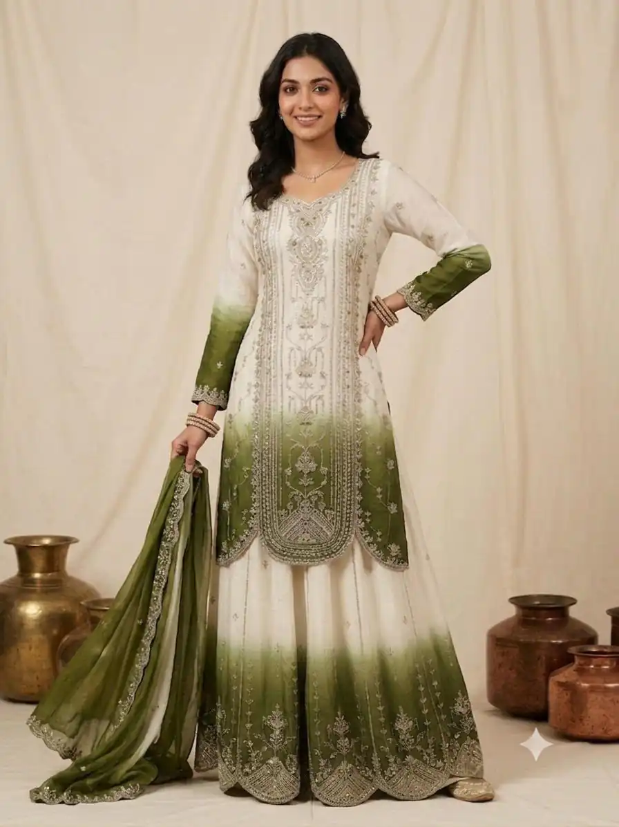 LG 2128 Green  in Star Georgette Embroidery Work Salwar Suit . Introductory Price ₹2399. Delivery 4-6 Working Days. Shop now. | Casual Suits, Jump Suits, Creative suits, Designer Suits, Palazzo Suits, Party Wear Suits, Patiala Suits, Salwar suit, Straight Suits