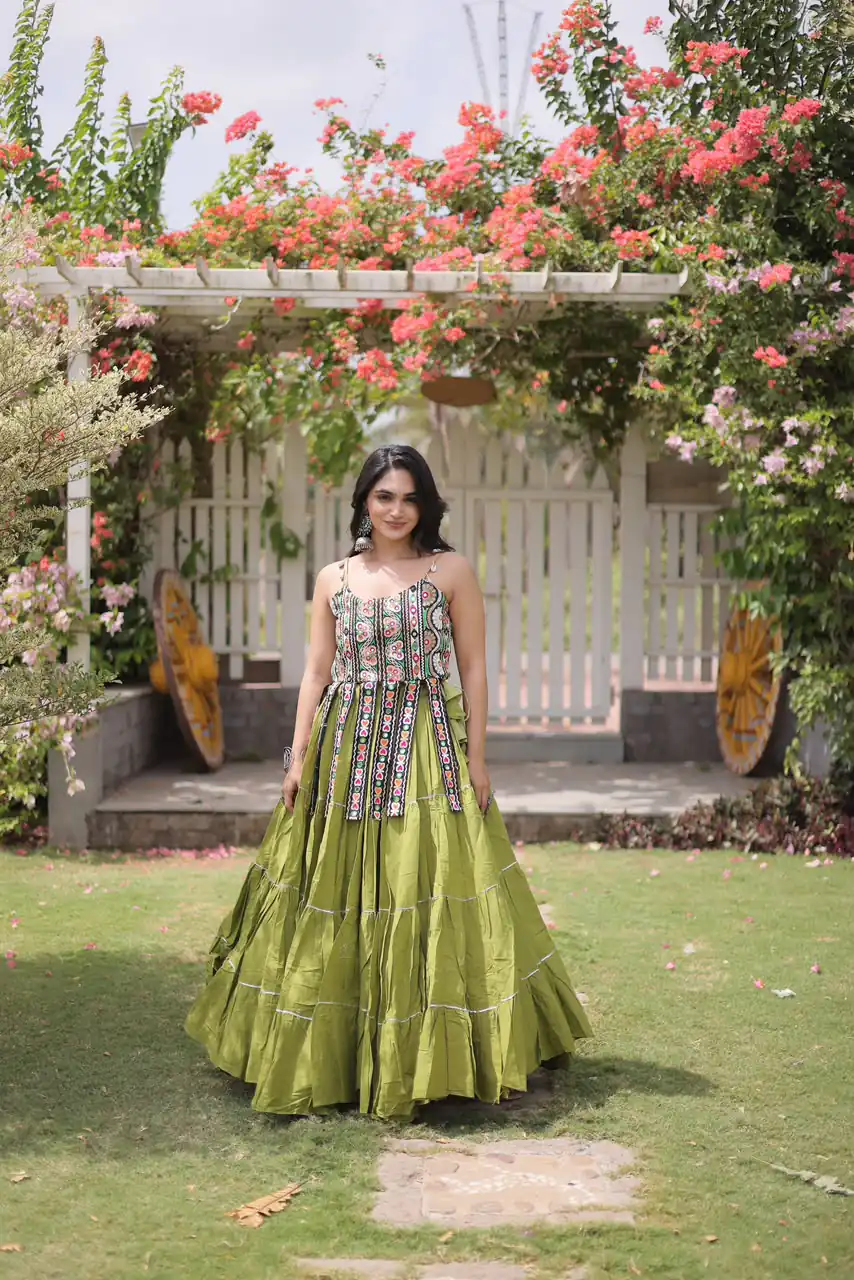 KA 5075 Pista Kora Cotton Lehenga Choli erfect for Wedding, Party, Haldi, Traditional Day, Makar Sankranti – . Special Price ₹2899. Delivery 4-6 Working | Bollywood Lehenga, Creative Lehenga, Designer Lehenga, Embroidered Lehenga, Lehenga, Party Wear Lehenga