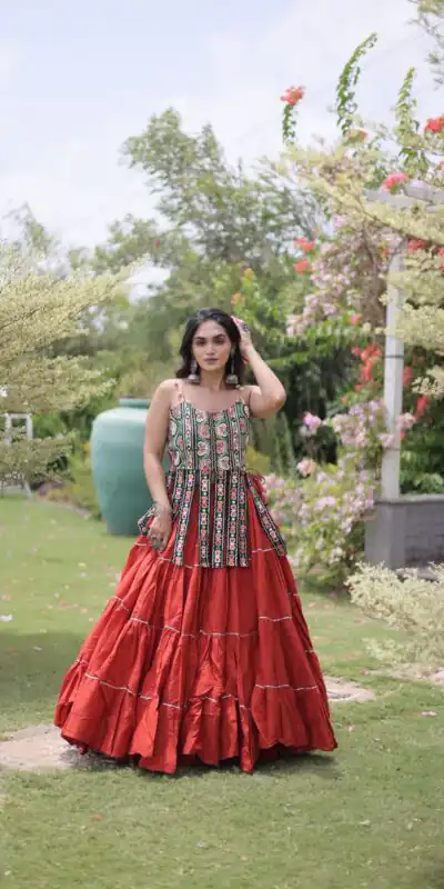 KA 5075 Rust Kora Cotton Lehenga Choli erfect for Wedding, Party, Haldi, Traditional Day, Makar Sankranti – . Special Price ₹2899. Delivery 4-6 Working | Bollywood Lehenga, Creative Lehenga, Designer Lehenga, Embroidered Lehenga, Lehenga, Party Wear Lehenga