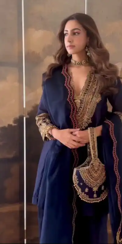 SR 1722 Navy Blue Roman Silk Salwar Suit with Sequins Work & Embroidery Work. Available at ₹2349 only. Delivery 4-6 Working Days. Shop now. | Casual Suits, Jump Suits, Creative suits, Designer Suits, Palazzo Suits, Party Wear Suits, Patiala Suits, Salwar suit, Straight Suits