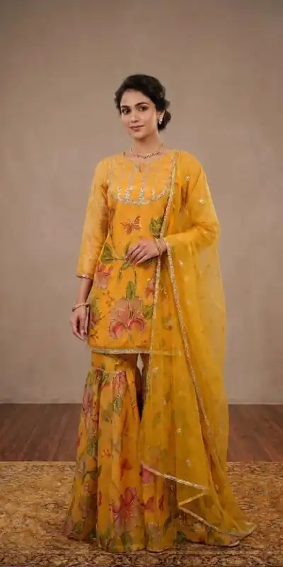 LG 2129 Yellow Soft Organza Salwar Suit with Embroidery Work & Cut Work. Available at ₹2499 only. Delivery 4-6 Working Days. Shop now. | Casual Suits, Jump Suits, Creative suits, Designer Suits, Palazzo Suits, Party Wear Suits, Patiala Suits, Salwar suit, Straight Suits