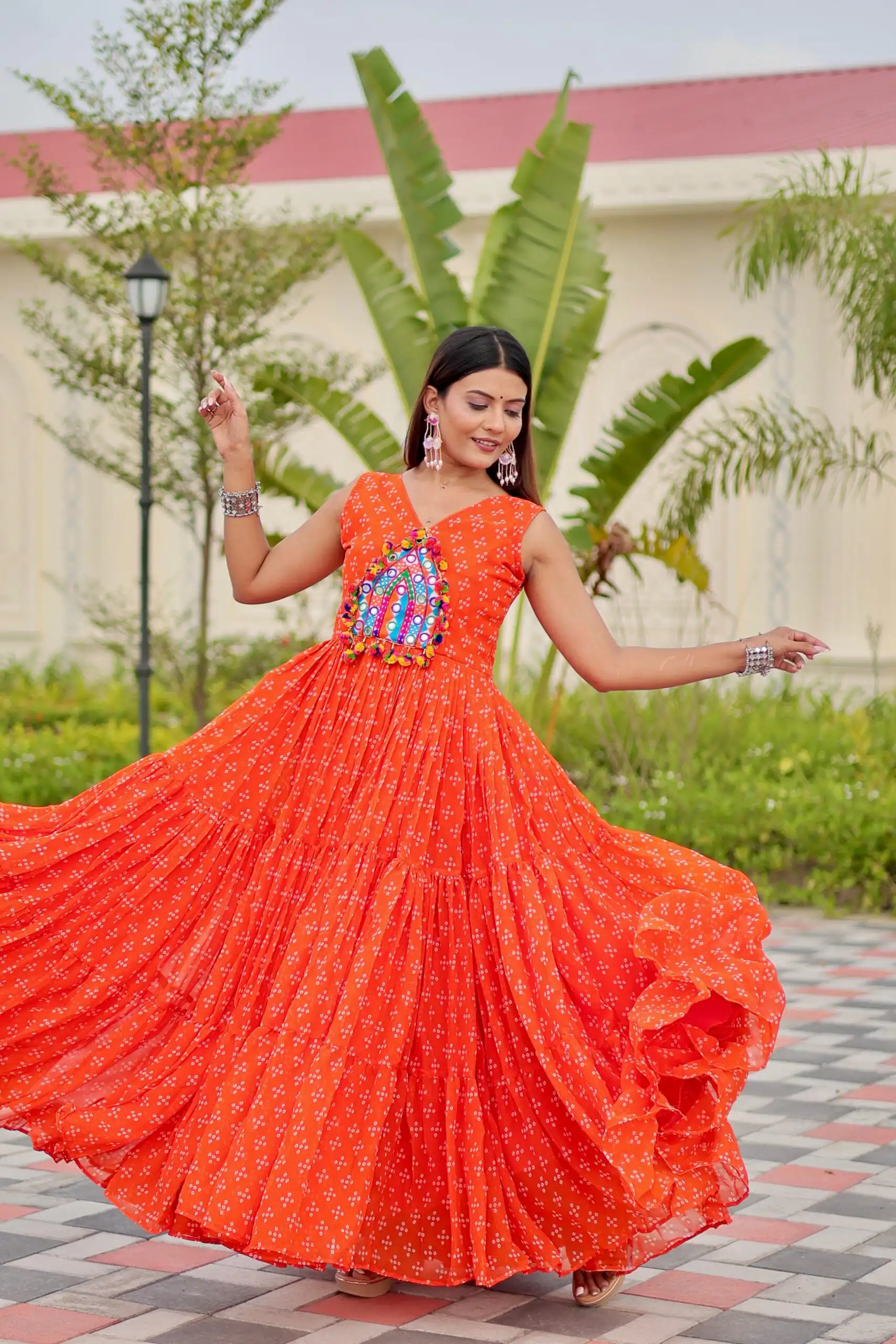 Ram 128 Orange| Faux Georgette Thread Work Gown Embroidery Work & Lace Work. Special Price ₹1749. Delivery 4-6 Working Days. Shop now. | Bollywood Gowns, Creative Gowns, Designer Gowns, Embroidered Gowns, Gowns, Party Wear Gowns