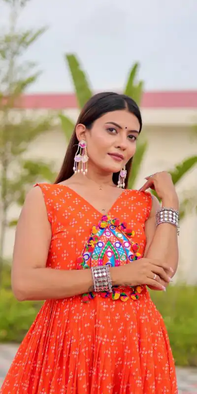 Ram 128 Orange| Faux Georgette Thread Work Gown Embroidery Work & Lace Work. Special Price ₹1749. Delivery 4-6 Working Days. Shop now. | Bollywood Gowns, Creative Gowns, Designer Gowns, Embroidered Gowns, Gowns, Party Wear Gowns
