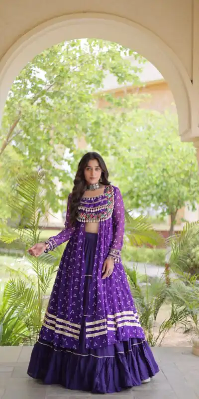 KA 5081 Purple| Faux Georgette Lehenga Choli with Embroidery Work & Lace Work. Special Price ₹3099. Delivery 4-6 Working Days. Shop now. | Bollywood Lehenga, Creative Lehenga, Designer Lehenga, Embroidered Lehenga, Lehenga, Party Wear Lehenga