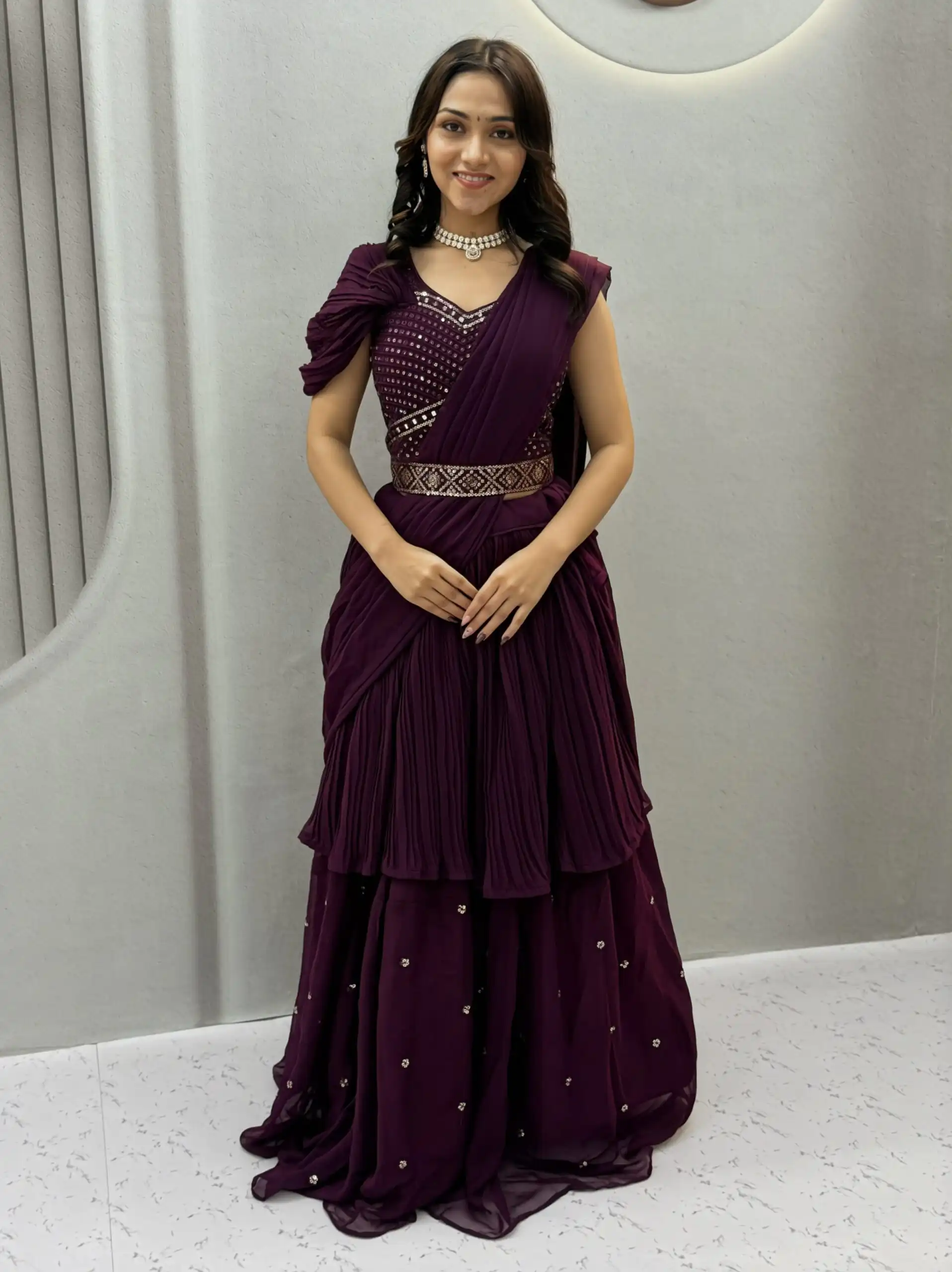 Ram 193 Wine | Faux Georgette Lehenga Choli with Embroidery Work & Lace Work. Special Price ₹2149. Delivery 4-6 Working Days. Shop now. | Bollywood Lehenga, Creative Lehenga, Designer Lehenga, Embroidered Lehenga, Lehenga, Party Wear Lehenga