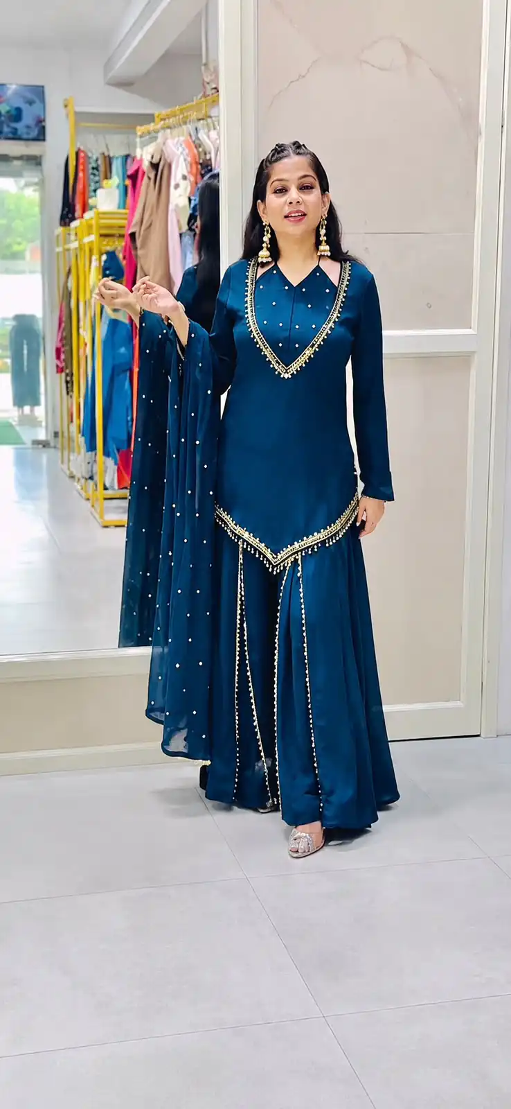 JF 054 Blue Color Roman Silk Salwar Suit with Embroidery Work. Available at ₹2399 only. Delivery 4-6 Working Days. Shop now. | Casual Suits, Jump Suits, Creative suits, Designer Suits, Palazzo Suits, Party Wear Suits, Patiala Suits, Salwar suit, Straight Suits