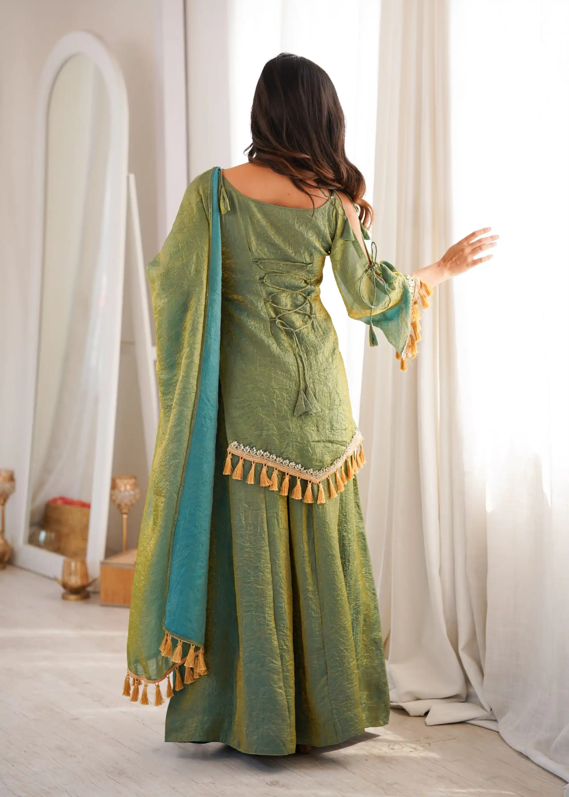 SRK 5357 Green Doremon Crush Salwar Suit Perfect for Wedding, Party, Traditional Day, Baisakhi, Karwa Chauth – . Exclusive Offer ₹2099. Delive | Casual Suits, Jump Suits, Creative suits, Designer Suits, Palazzo Suits, Party Wear Suits, Patiala Suits, Salwar suit, Straight Suits