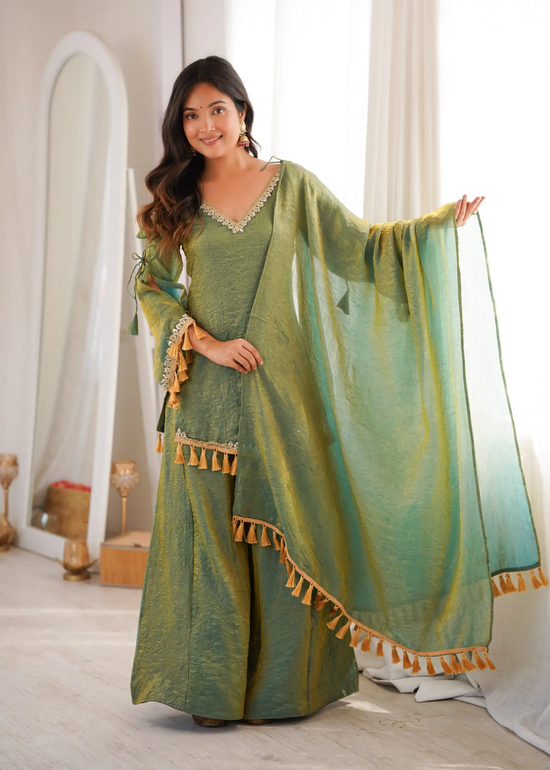 SRK 5357 Green Doremon Crush Salwar Suit Perfect for Wedding, Party, Traditional Day, Baisakhi, Karwa Chauth – . Exclusive Offer ₹2099. Delive | Casual Suits, Jump Suits, Creative suits, Designer Suits, Palazzo Suits, Party Wear Suits, Patiala Suits, Salwar suit, Straight Suits