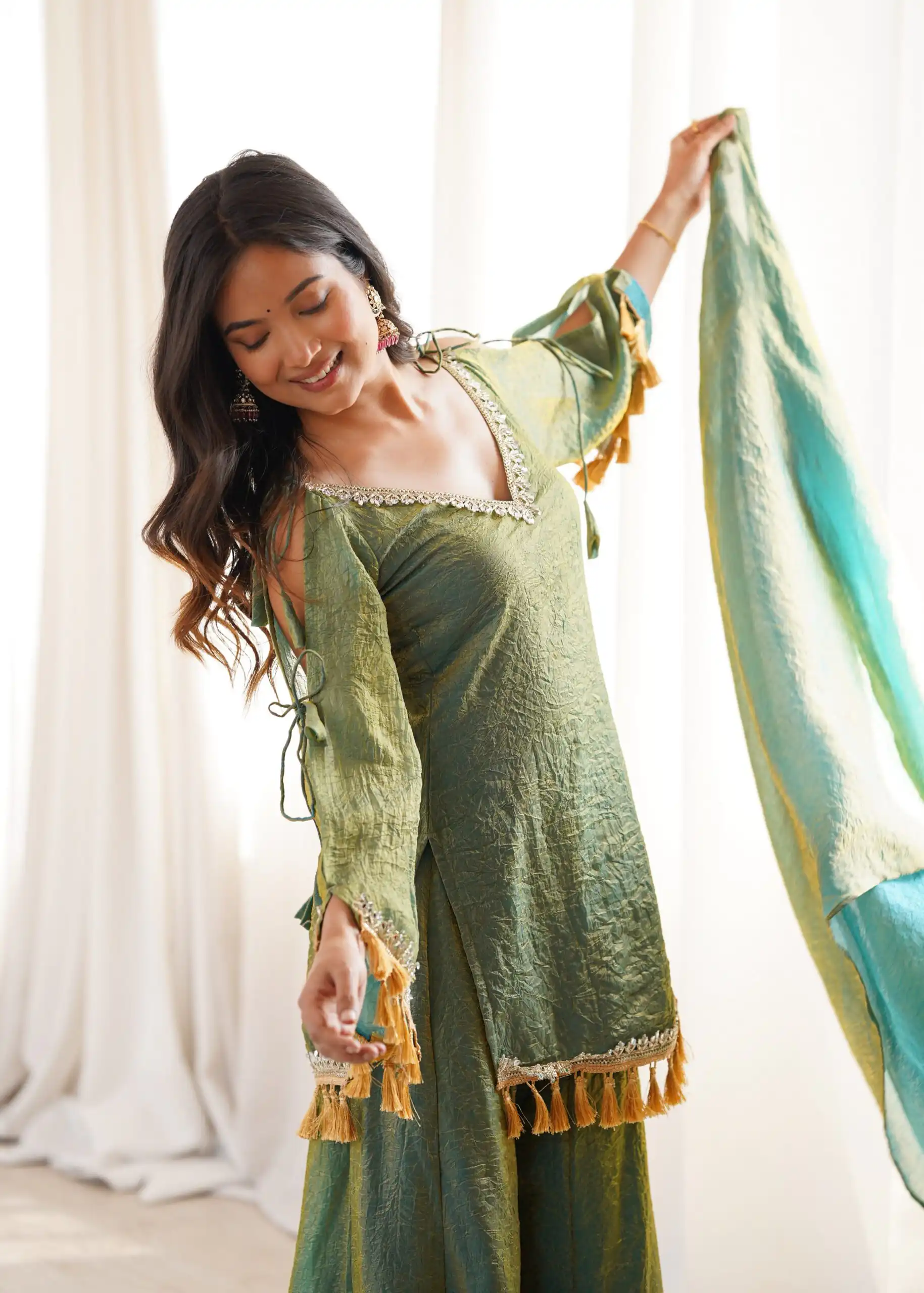 SRK 5357 Green Doremon Crush Salwar Suit Perfect for Wedding, Party, Traditional Day, Baisakhi, Karwa Chauth – . Exclusive Offer ₹2099. Delive | Casual Suits, Jump Suits, Creative suits, Designer Suits, Palazzo Suits, Party Wear Suits, Patiala Suits, Salwar suit, Straight Suits