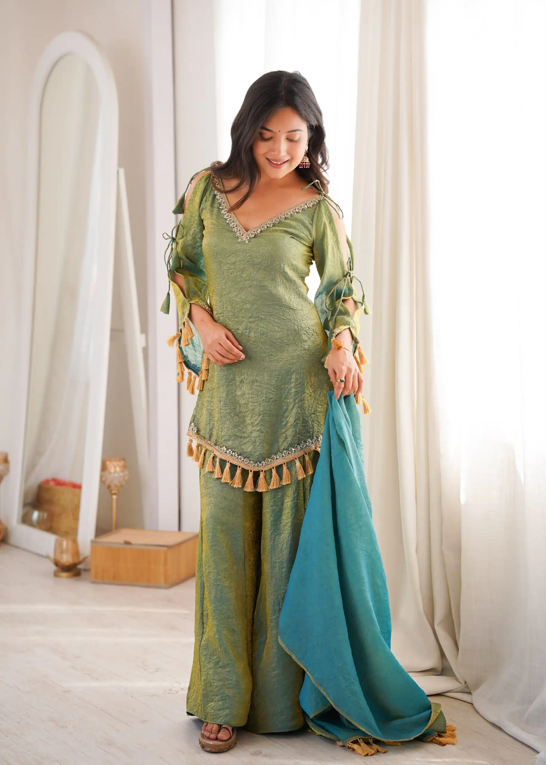 SRK 5357 Green Doremon Crush Salwar Suit Perfect for Wedding, Party, Traditional Day, Baisakhi, Karwa Chauth – . Exclusive Offer ₹2099. Delive | Casual Suits, Jump Suits, Creative suits, Designer Suits, Palazzo Suits, Party Wear Suits, Patiala Suits, Salwar suit, Straight Suits