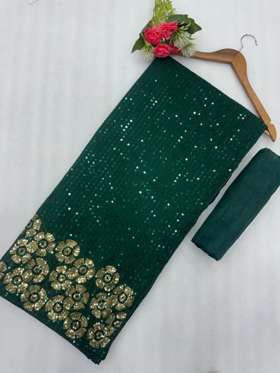 DF 3459 Green in Faux Georgette Zari Work & Embroidery Work Saree. Special Price ₹1899. Delivery 4-6 Working Days. Shop now. | Creative Sarees, Bollywood Sarees, Designer Sarees, Embroidered Sarees, Ethnic Saree, Modern Digital sarees, Party Wear Sarees, Sarees