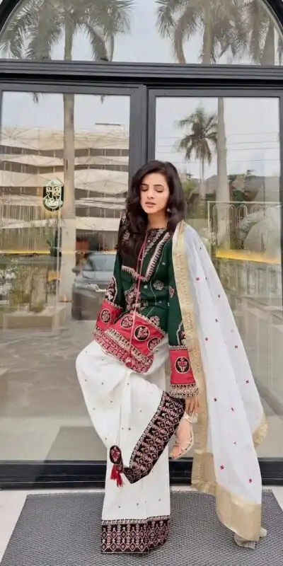 SKF 1731 Green Color Natural Crep Salwar Suit with Embroidery Work. Wedding, Party, Festive, Best Price ₹2149. Delivery 4-6 Working Days. Shop now. | Casual Suits, Jump Suits, Creative suits, Designer Suits, Palazzo Suits, Party Wear Suits, Patiala Suits, Salwar suit, Straight Suits