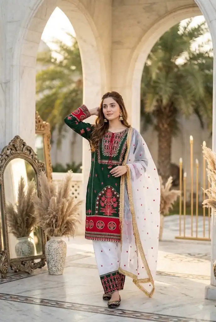 SKF 1731 Green Color Natural Crep Salwar Suit with Embroidery Work. Wedding, Party, Festive, Best Price ₹2149. Delivery 4-6 Working Days. Shop now. | Casual Suits, Jump Suits, Creative suits, Designer Suits, Palazzo Suits, Party Wear Suits, Patiala Suits, Salwar suit, Straight Suits