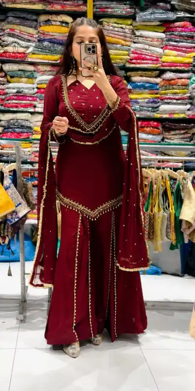 JF 054 Maroon Color Roman Silk Salwar Suit with Embroidery Work. Available at ₹2399 only. Delivery 4-6 Working Days. Shop now. | Casual Suits, Jump Suits, Creative suits, Designer Suits, Palazzo Suits, Party Wear Suits, Patiala Suits, Salwar suit, Straight Suits